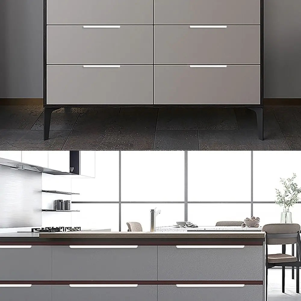 White Hidden Cabinet Pulls Drawer Knobs Long Pull Hidden Handles
