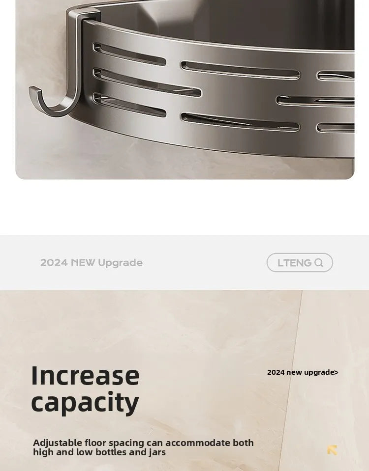 Bathroom suction cup triangular basket storage rack