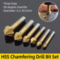 3 Flute Countersink Drill Bit Set 90 Degree HSS Titanium Chamfering...