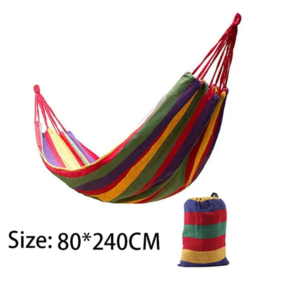 Double Hammock 2-Person Cotton Canvas with Tree Straps – Red/Blue