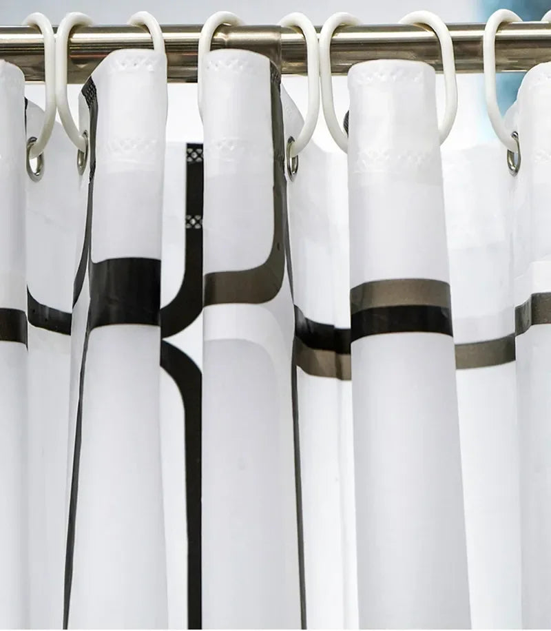 Bathroom Shower Curtains with Hooks Waterproof
