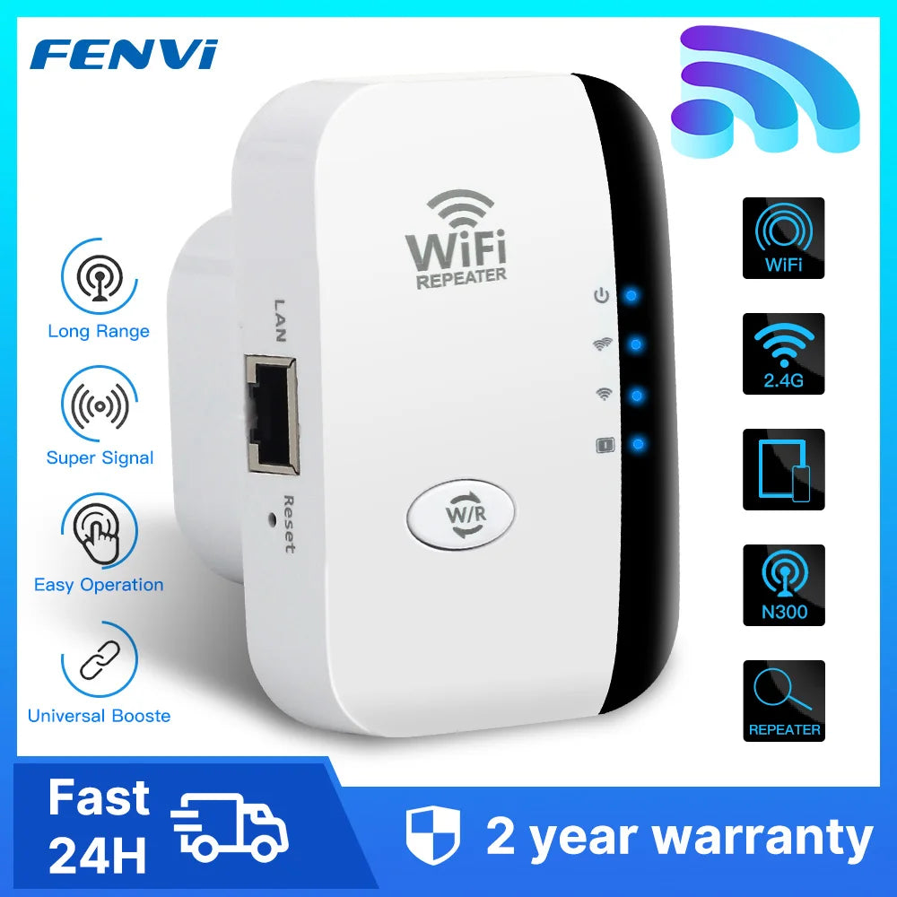 FENVI 300Mbps WiFi Repeater & Extender – 802.11N Signal Booster