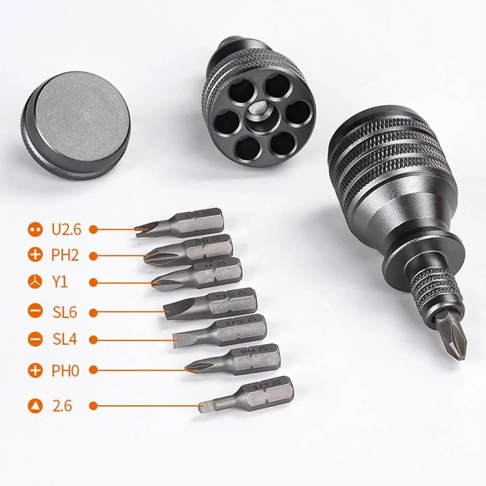 7-in-1 Industrial Mini Screwdriver Set - Aluminum Alloy Handle with