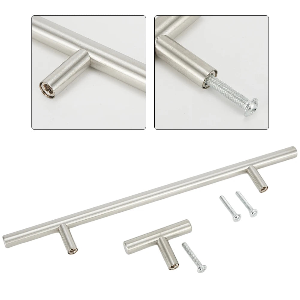 2-14 Inches Handles Stainless Steel Silver T-Type Drawer Cabinet