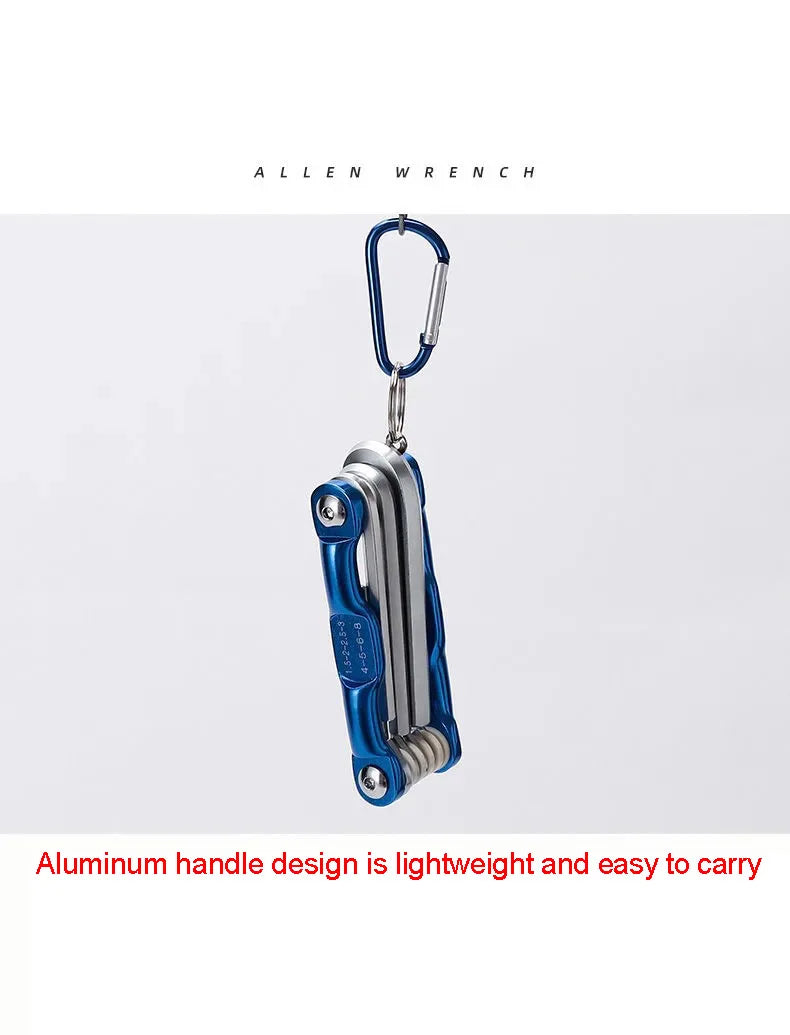 Portable Folding Hex Wrench Allen Set Metal Metric System Torx