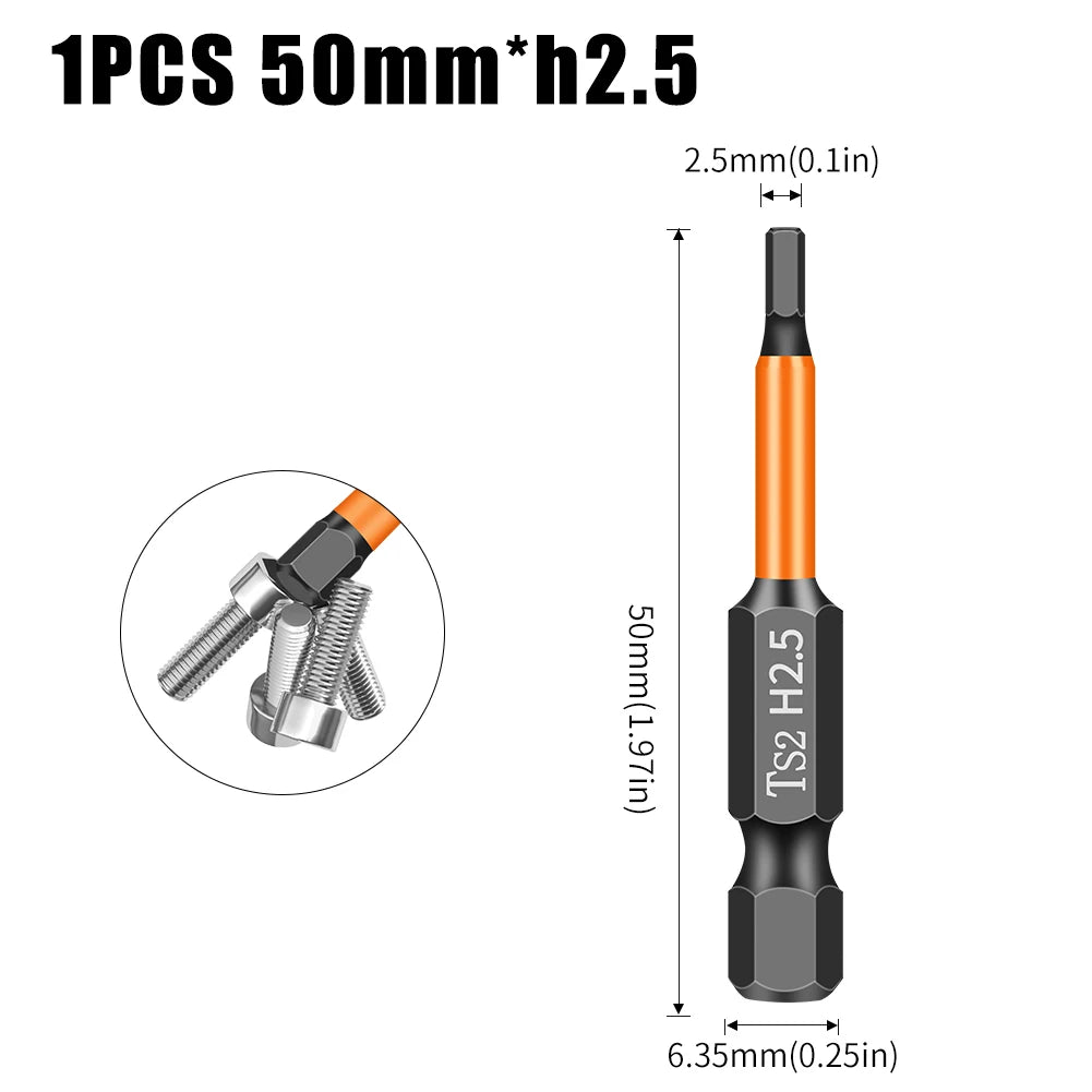 Hex Socket Head Drill Bit Extension 50–100mm – High Hardness Electric Screwdriver Bit