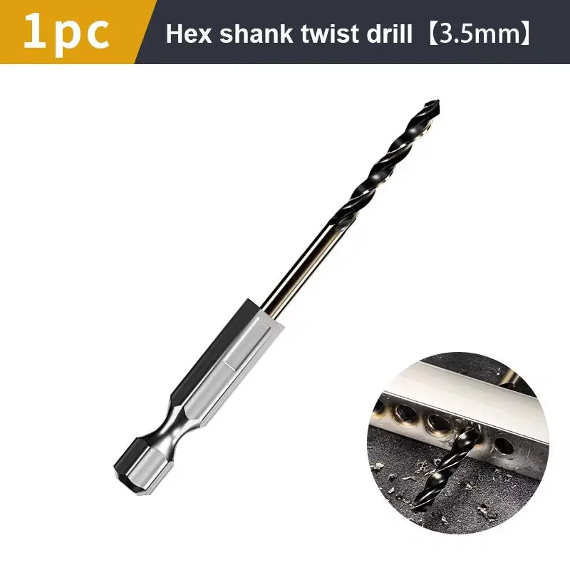 1.5-7.5mm Hex Shank Twist Drill Bit Wood Metal Hole Cutter Core