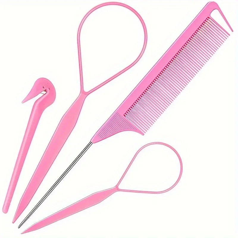 4/5pcs/Set Hair Loop Tool Set 2pcs French Braid Tool Loop 1pc Rat