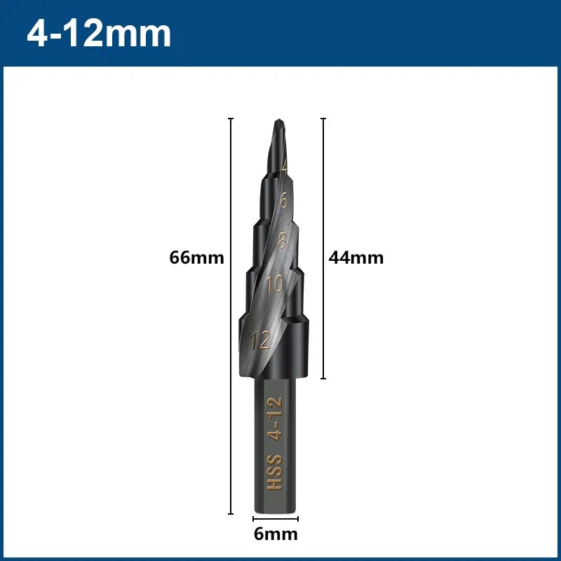 HSS Cobalt Step Drill Bit — 4mm to 32mm & 6mm to 30mm Cone Unibit f
