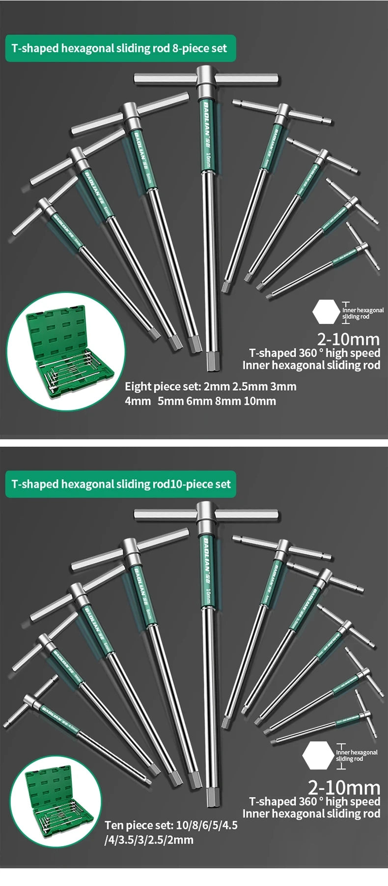 T/L 2.5/3/4/5/6/8/10mm Torx Screwdriver T Type Allen Hex Wrench