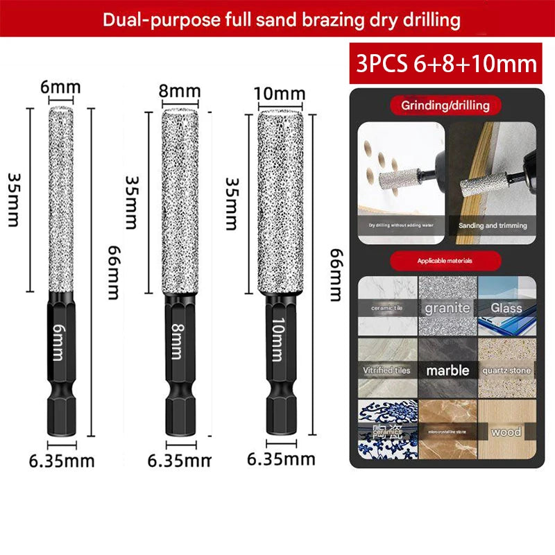10/4/1PCS Dry Diamond Milling Drill Bits Enlarging Hole Dry Drilling