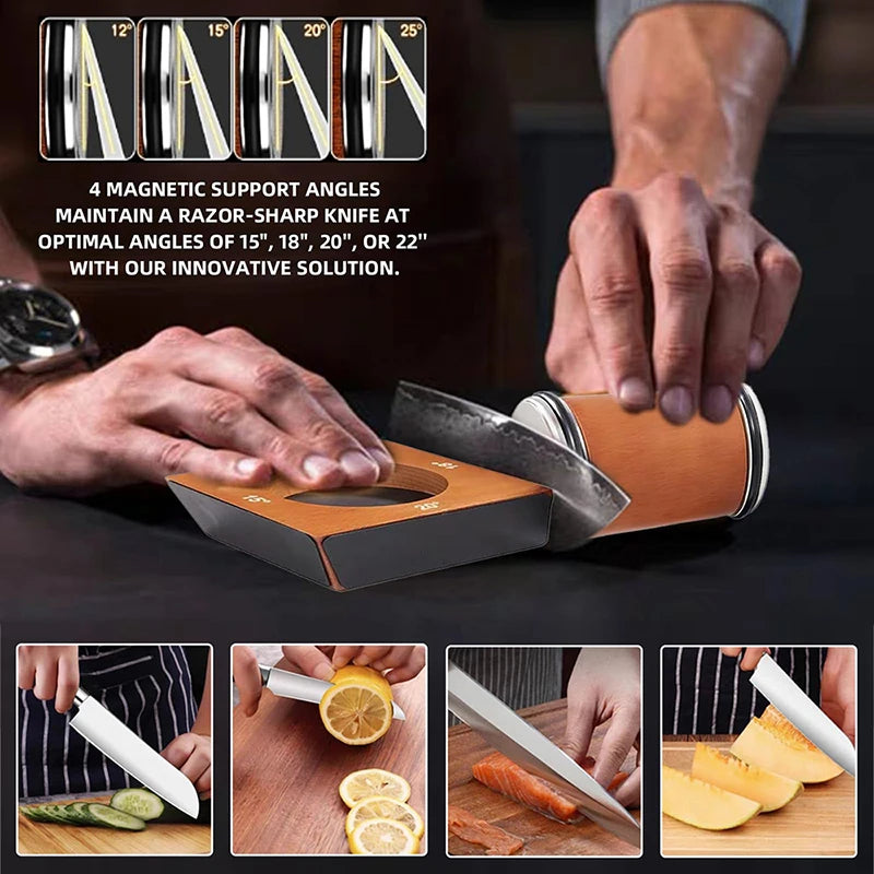 4 Angles Rolling Knife Sharpener Kit For Straight Edge Roller Knife