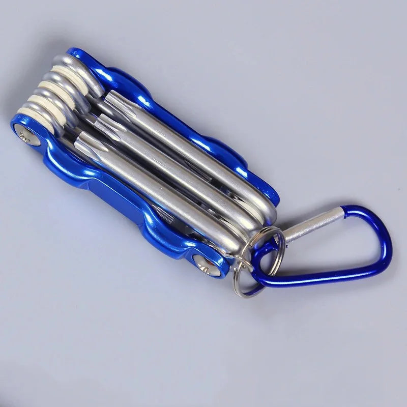 Portable Folding Hex Wrench Allen Set Metal Metric System Torx