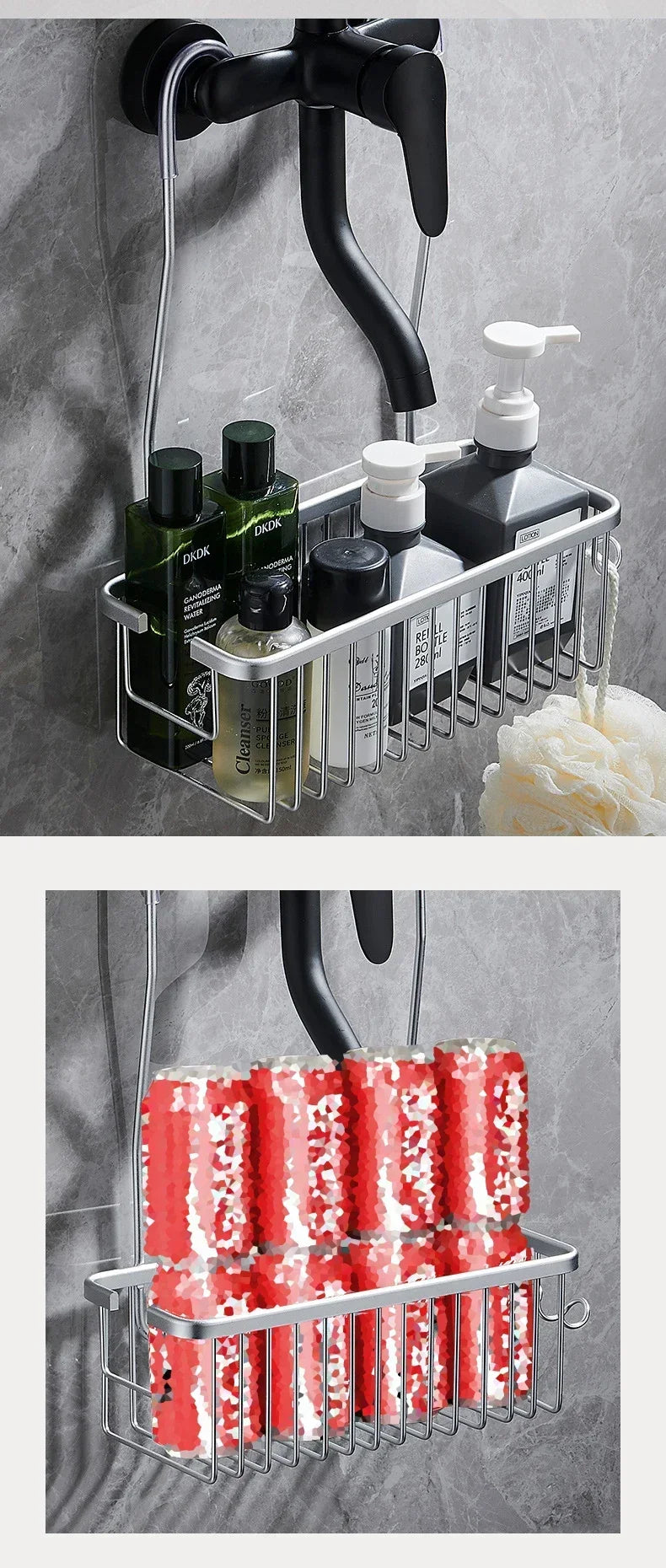 Convenient Toilet Shower Rack with No Drilling Installation Bathroom