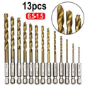 13/16-Piece Titanium Coated HSS Drill Bit Set — 1m - View 1