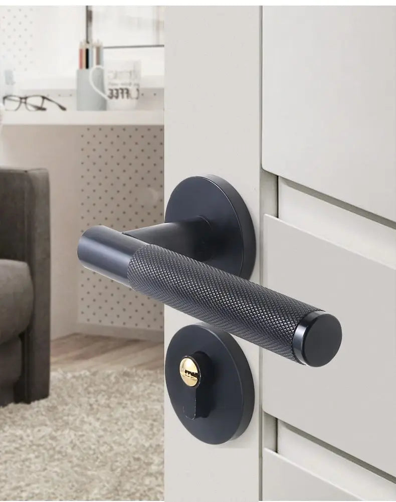 Silent Split Door Lock Privacy Door Handle Lever Bedroom Bathroom