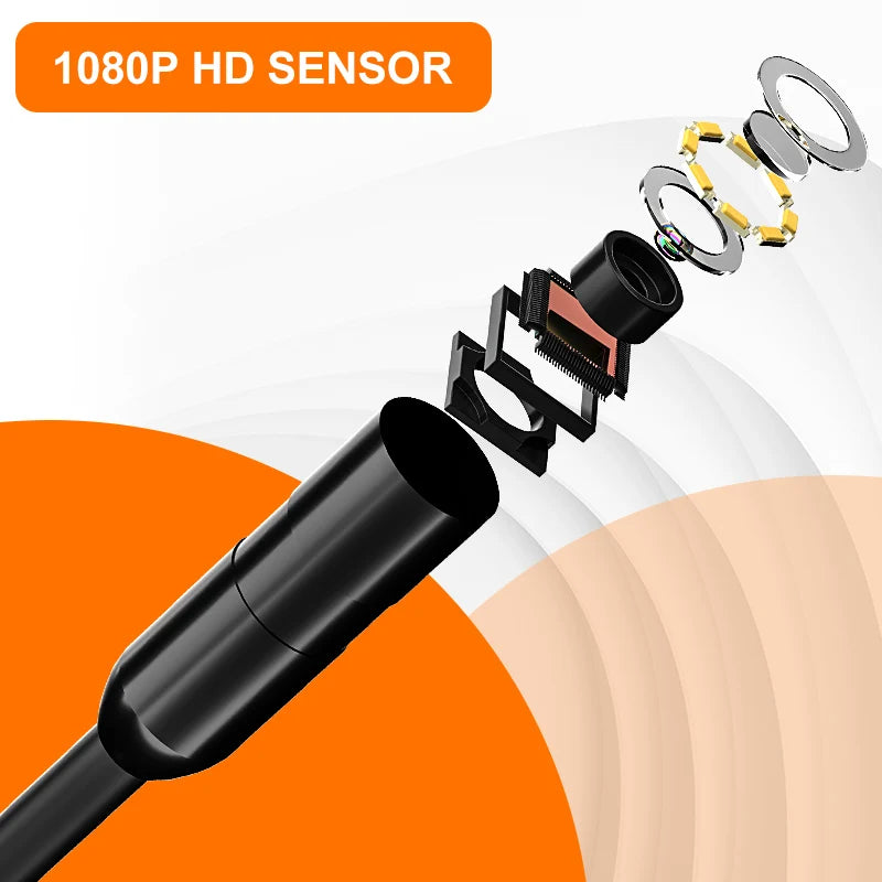 4.3'' Industrial Endoscope Camera 1080P HD 50m Rigid Cable Hand-held