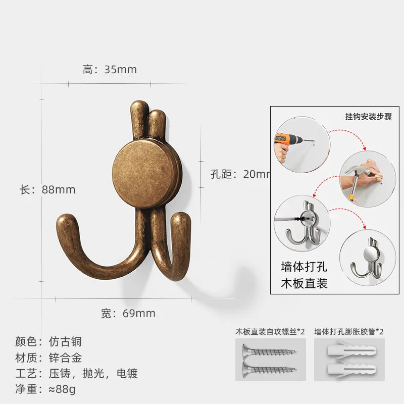 Hook Moon Antique Wall Hanging Clothes Hook Bedroom Robe Hoo