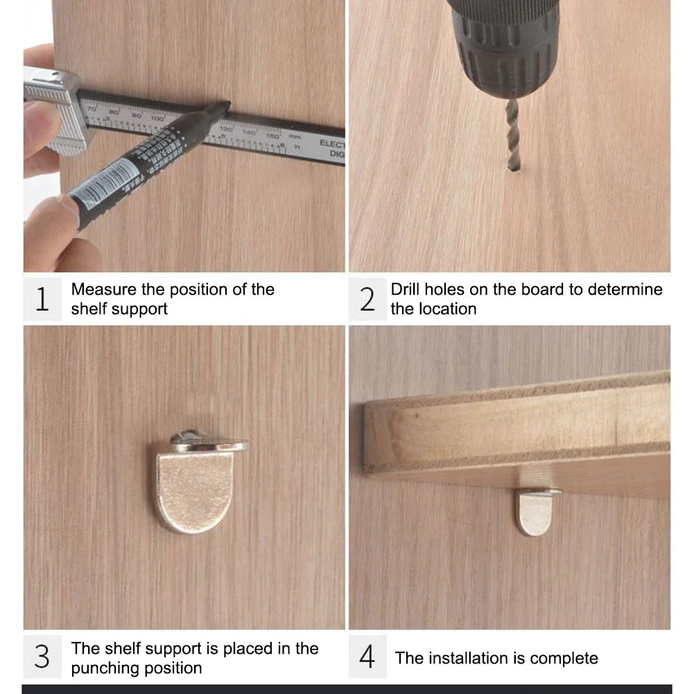 20pcs 5mm L - Shaped Shelf Support Studs: Fix Wooden/Glass Boards in