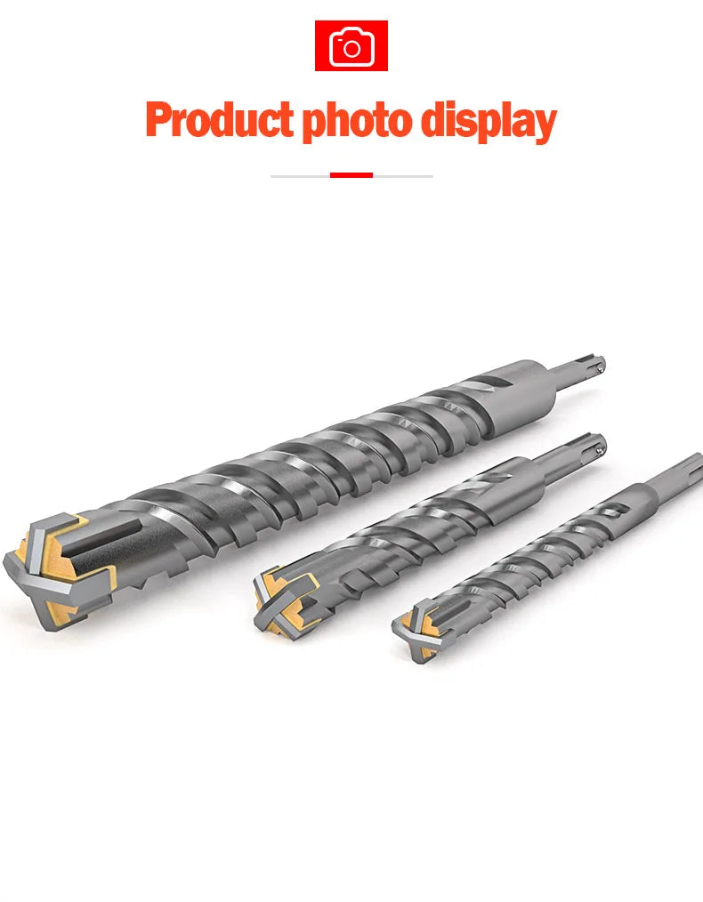Cross Tips 4 Cutters Concrete SDS Plus Drill Bit 110mm 150 200