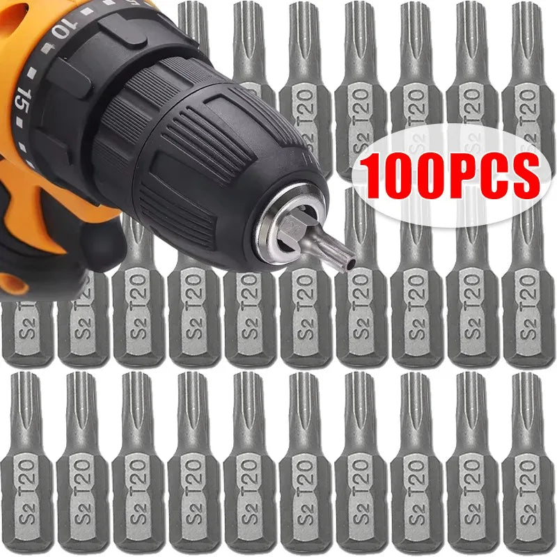S2 Torx Screwdriver Bit 1/4" Hex Shank Screwdriver Drill Bits Impact