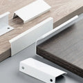 White Hidden Cabinet Pulls Drawer Knobs Long Pull Hidden Handles Al...