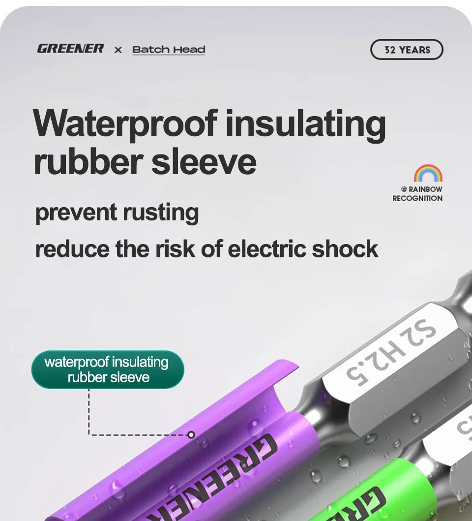 GREENERY Rainbow Hex Head Allen Wrench Screwdriver Bit Set S2