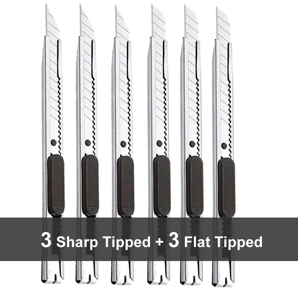 1/5/10Pcs Utility Knife Stainless Steel Paper Cut Box Cutter Tools