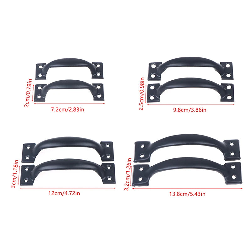 2Pcs Door Handle+8pcs Screws Iron Door Handle Gate Handle Pull For