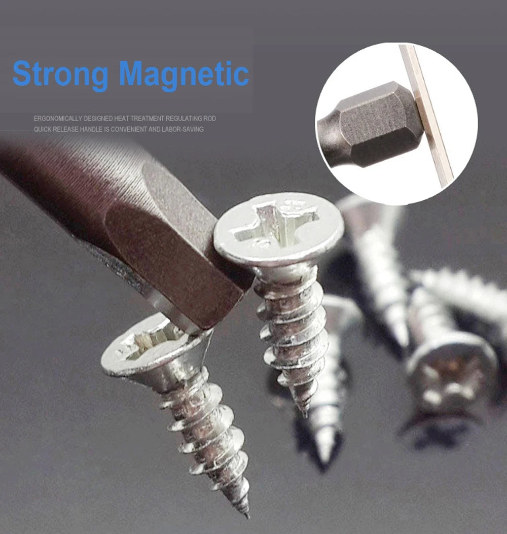8pcs 100mm Hex Head Allen Wrench Drill Bits Set SAE Metric Allen