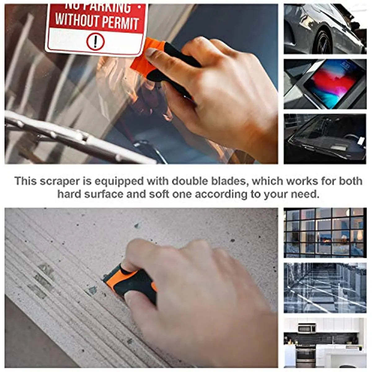 21pcs Razor Blade Scraper Double Edge Razor Scraper Remover Tool