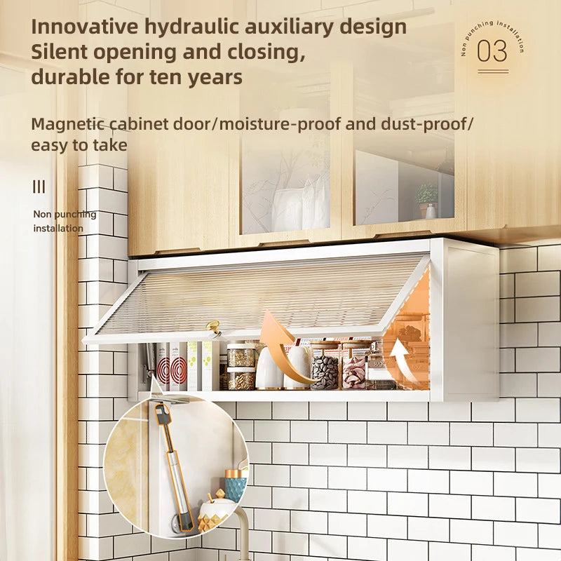 Hydraulic Under-Cabinet Spice Rack – No-Drill Wall-Mounted Storage