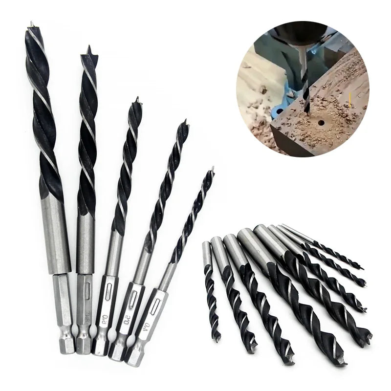 3/5pcs 3 4 5 6 7 8 10mm Quick Change Metal Tools 1/4" Hex Shank Wood