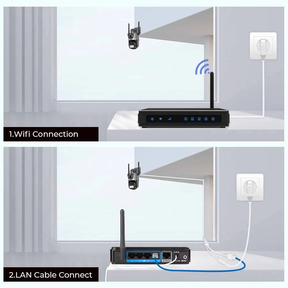 BESDER Wifi PTZ Camera 8MP Dual Screen IP Cam Outdoor Surveillance