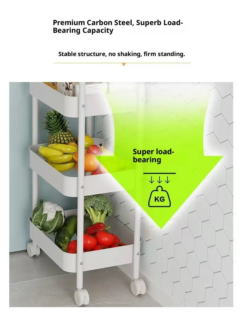 Small Trolley Multi-Layer Mobile Storage Rack