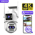 JOOAN 4K 8MP WiFi Surveillance Camera Outdoor Three-Lens Dual Screen