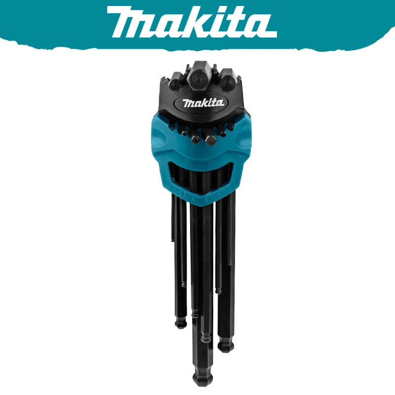 Makita B-65894 Hex Key Wrench Set 9-Piece Multiple Sizes Exagonal