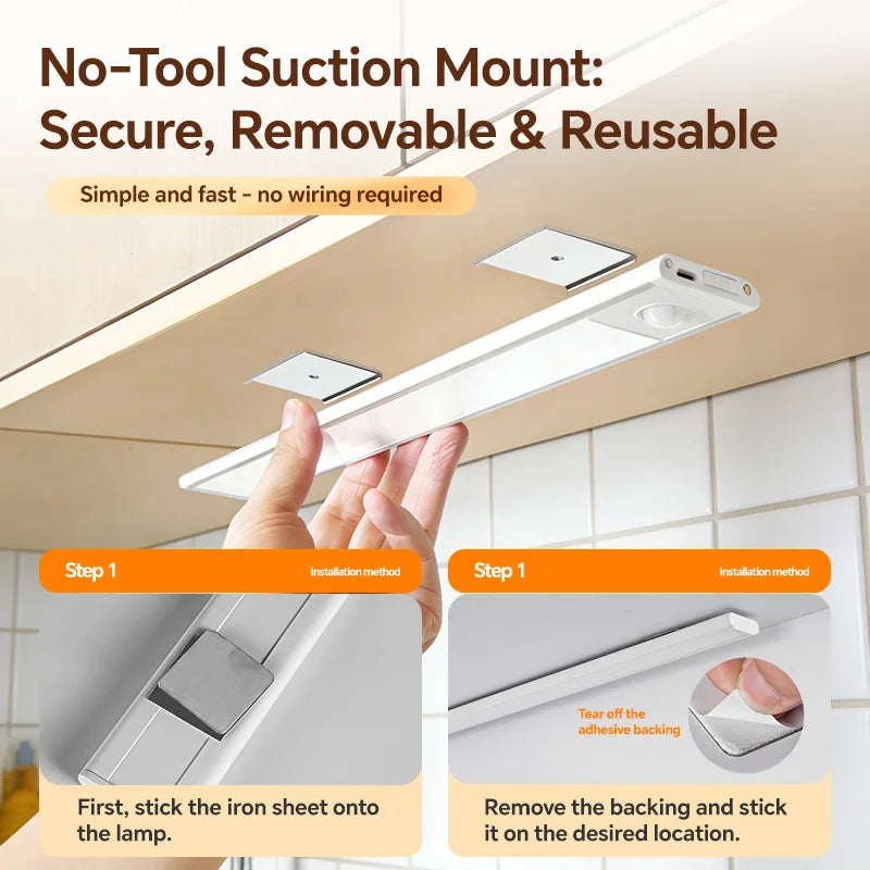 5V Type-C USB Rechargeable LED Motion Sensor Light Bar