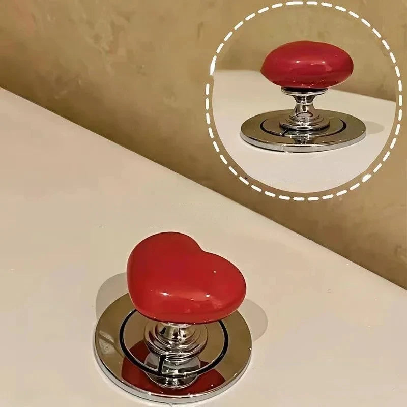 Handle Toilet Press Button Heart Shaped Press Tank Push Switch Toil...