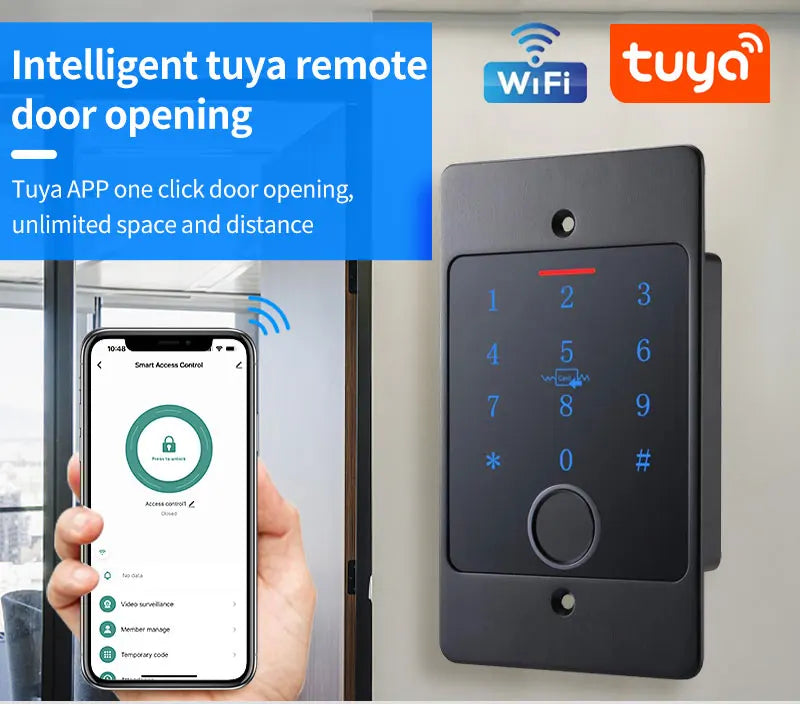 Tuya Wifi Standalone Fingerprint Access Control Keypad Metal