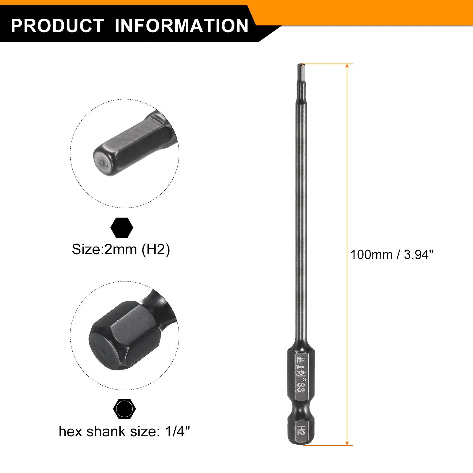 10/15pcs H1.5 H2 H2.5 H3 H4 H5 H6 H8 H10 Hex Head Wrench Drill Bit