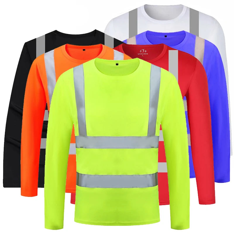 Reflective Shirt for Men Long Sleeve Work Shirt High Visibility