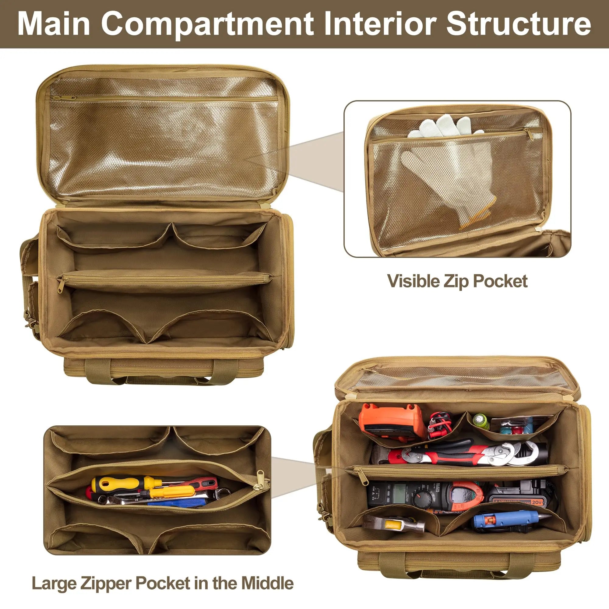 14inch Multifunctional Tool Bag Thickened Large Capacity Waterproofed