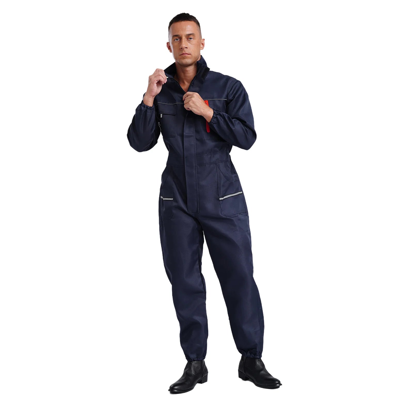 Men Women Resistant Work Coveralls Long Sleeve Multi-pockets Jumpsuit