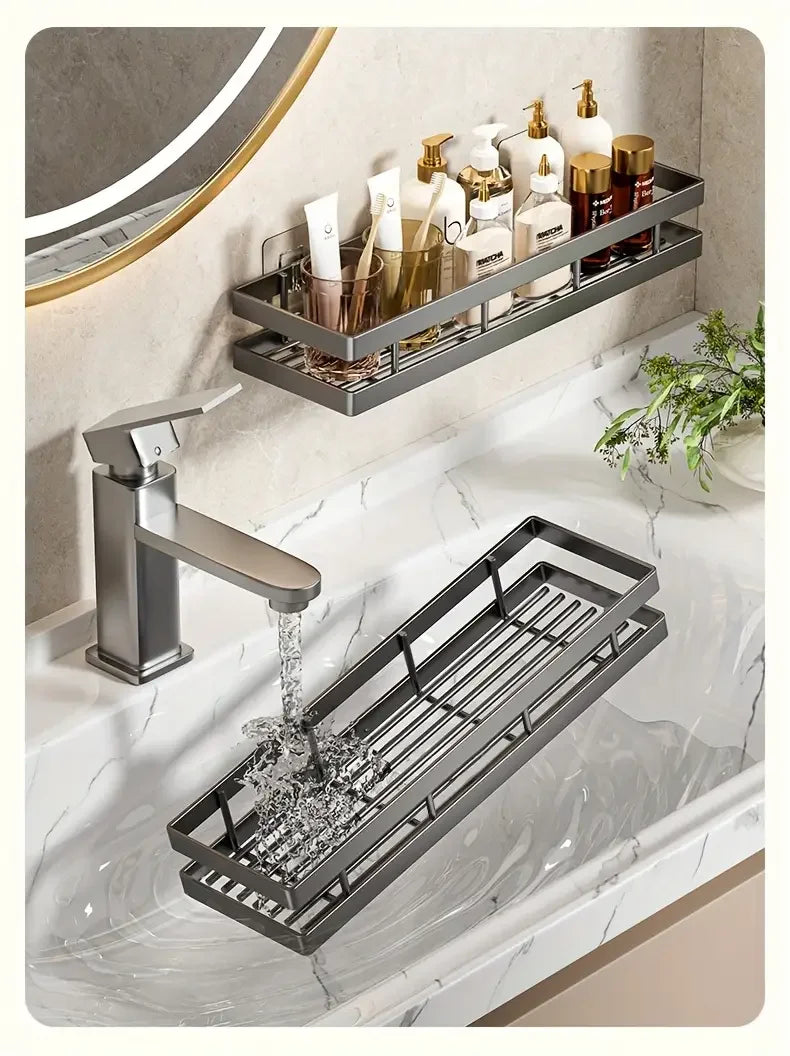 Non drilling bathroom rack, shower room, bathroom space
