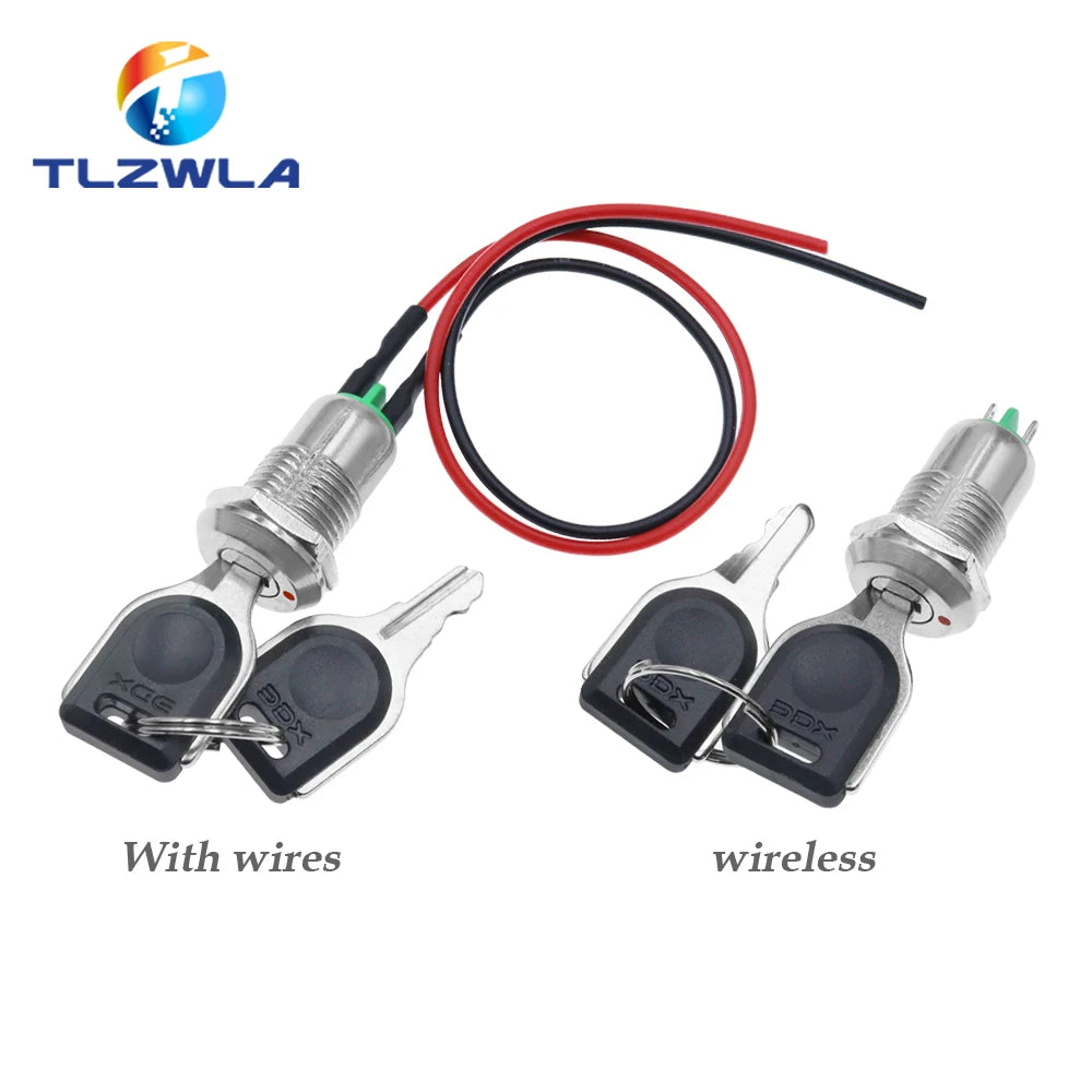 12mm Zinc Alloy Electronic Key Switch With 2 Keys ON OFF Phone Lock