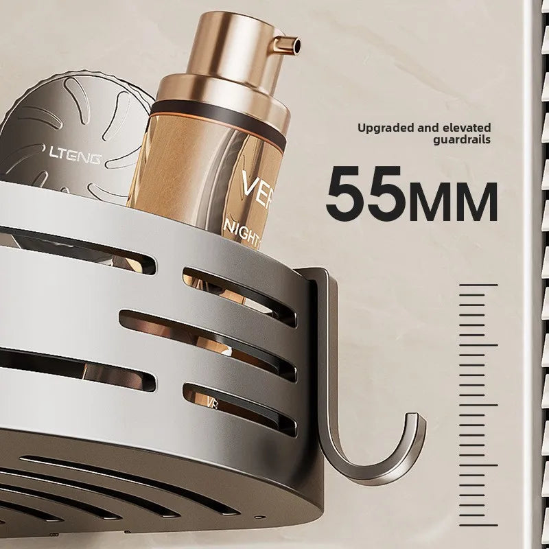 Bathroom suction cup triangular basket storage rack