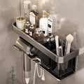 Bathroom Shelf Makeup Storage Organizer Aluminum Alloy Hair Dryer H...