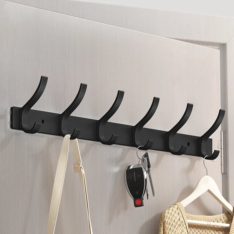 Black Robe Hooks Towel Hanger Nail Wall Rack Hooks Coat Clothes Holder