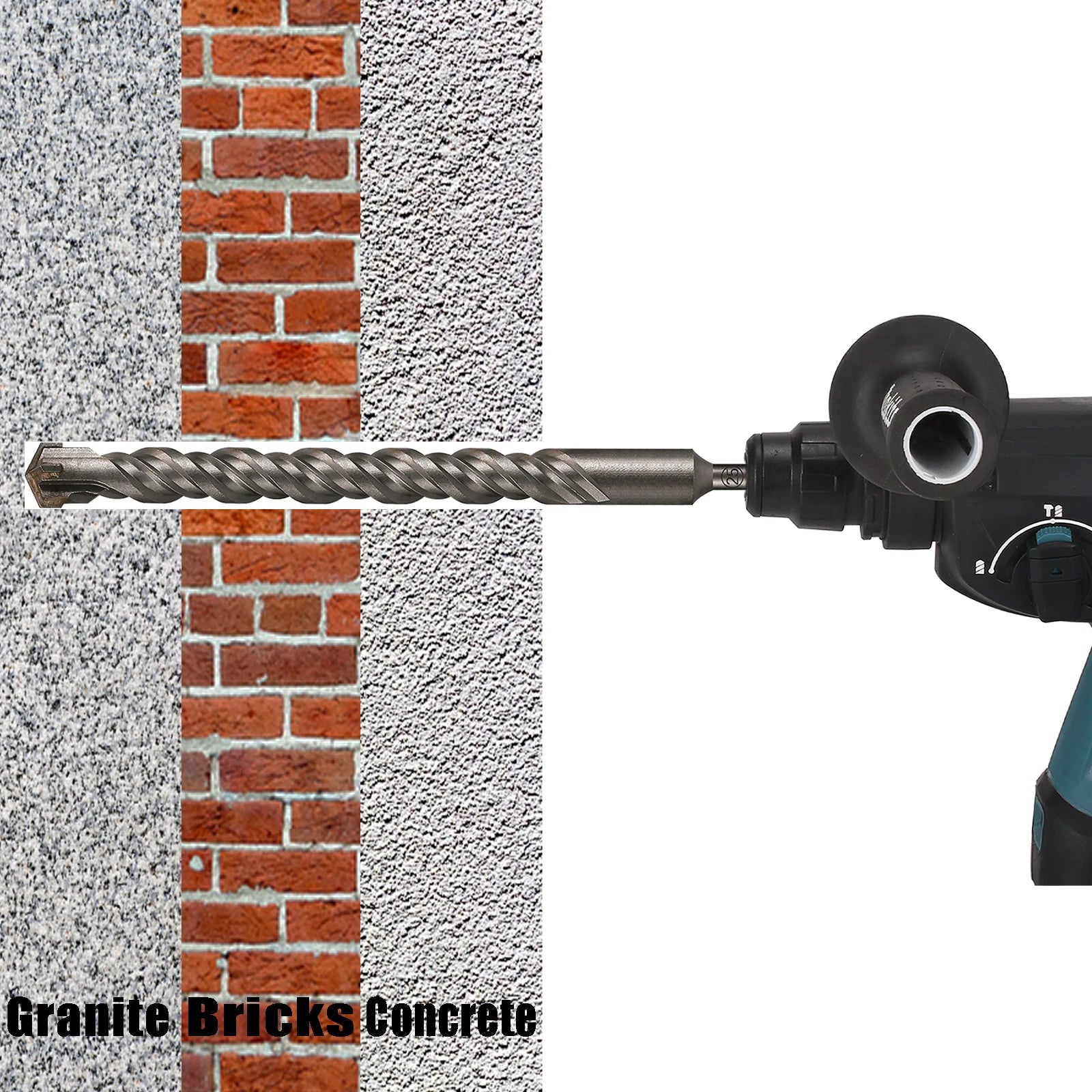 Concrete SDS Plus 8-30mm Bit Cross Cutter Head Double Auger Hammer